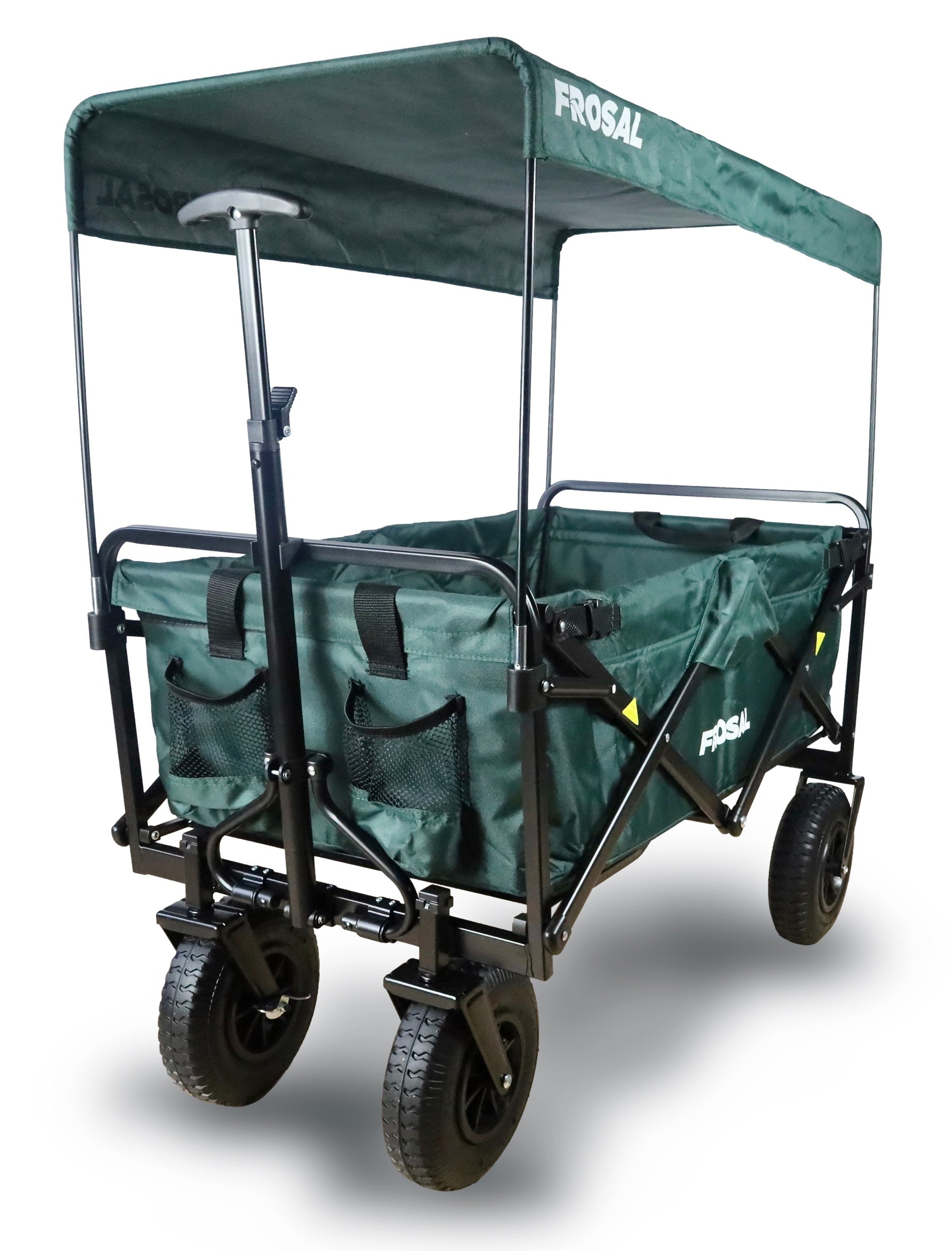 FROSAL Bollerwagen Nick Faltbar Mit Luftreifen Bremse Dach Gr n frosal-bollerwagen-nick-faltbar-mit-luftreifen-bremse-dach-gr-n