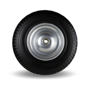FROSAL PU Schubkarrenrad 400 (380)mm pannensicher | Rad Vollgummi Schubkarre | Ersatzrad 4.80/4.00-8 Stahlfelge silber ohne Achse