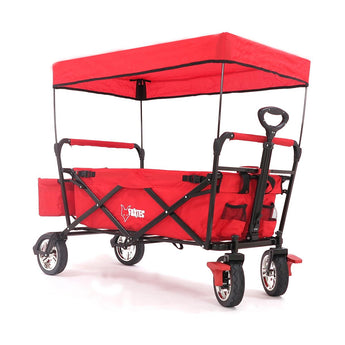 FUXTEC faltbarer Bollerwagen CT500 mit Sonnendach, rot