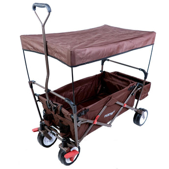 FUXTEC faltbarer Bollerwagen FX-CT350, braun