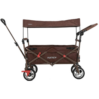 FUXTEC faltbarer Bollerwagen FX-CT700B mit UV-Schutz-Sonnendach, braun