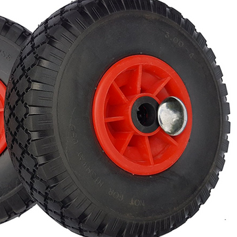 FROSAL Ersatzrad mit Achsstopfen - PU Rad Nabe 25mm/75mm für Bollerwagen oder Sackkarre pannensicher
