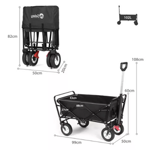 Sekey faltbarer Bollerwagen in schwarz, 102L