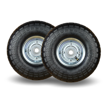 2 x FROSAL Luftrad Stahlfelge Silber | Rad Bollerwagen & Sackkarre | Ersatzrad | 20 mm Achse | Rolle