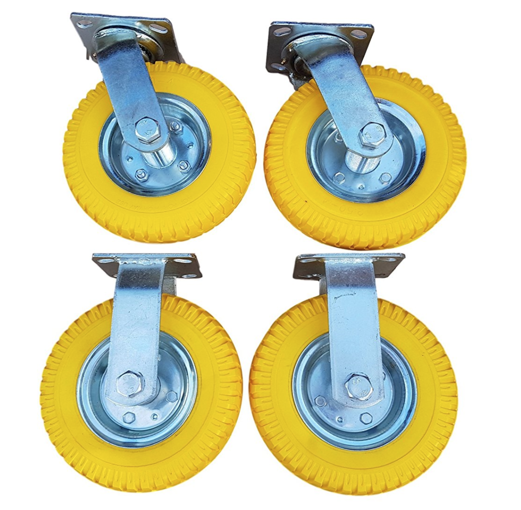 FROSAL Bockrolle Lenkrolle Mit Luftrad – 260 Mm, 3.00-4 Reifen, Tragkraft 130 Kg – Für Werkstatt & Transport
