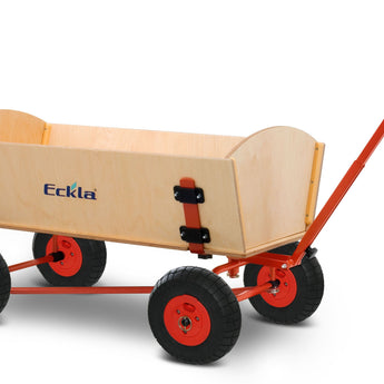 ECKLA Holzbollerwagen Fun Trailer Long Hinterachslenkung