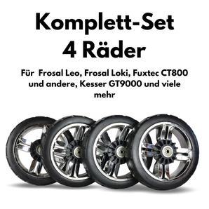 FROSAL Ersatzräder 4er Set für Bollerwage Leo & Loki, passend für Modelle von FUXTEC & Kesser | pannensicher, 19cm