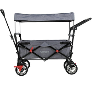 FUXTEC faltbarer Bollerwagen FX-CT700G mit UV-Schutz-Sonnendach, grau